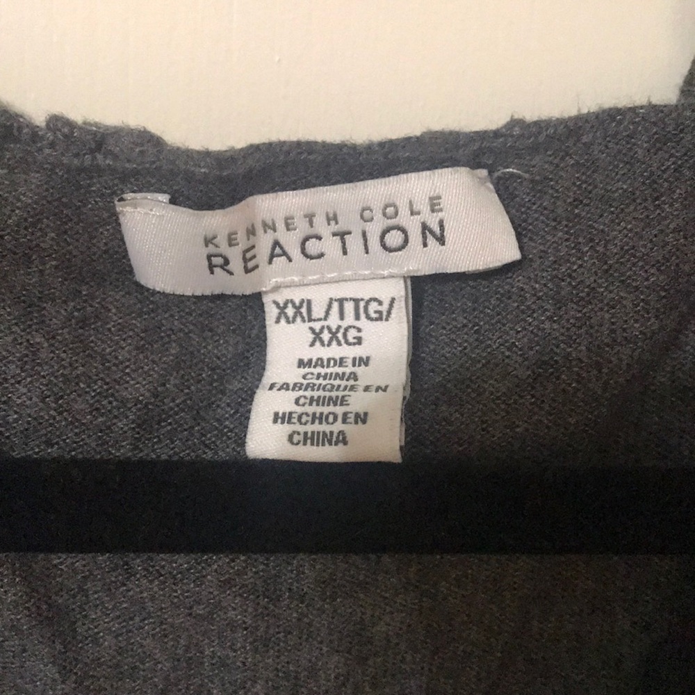 Gray Kenneth Cole Ruffle Cardigan - Picture 4 of 8